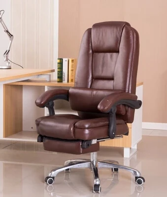 Computer chair home fashion leisure chair can lay the boss chair staff chair swivel chair leather art chair at the noon hour