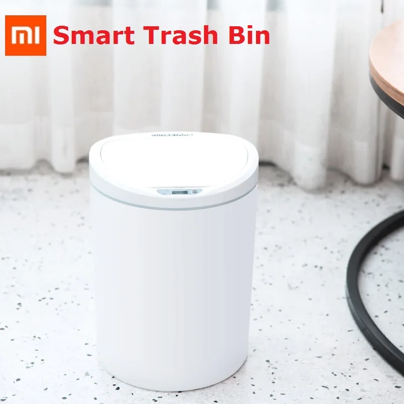 

Xiaomi Intelligent Sensor Trash Can 10L Capacity On-key Control Adjustable Distance Energy Efficient Home Trash Bin From Youpin