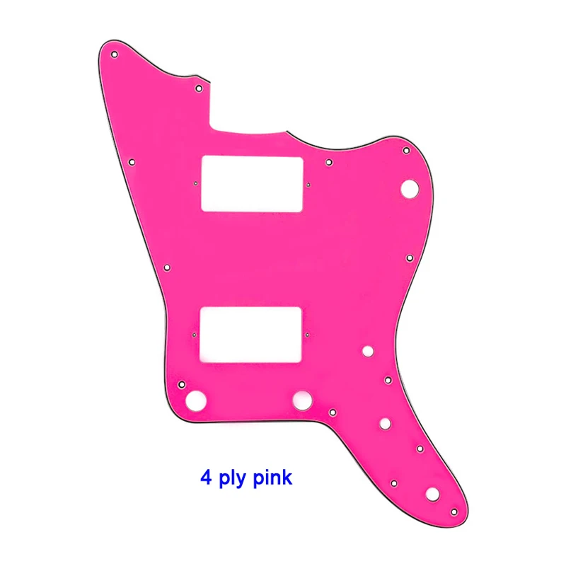 Pleroo гитарные аксессуары накладки и 13 винтов для MIJ Jazzmaster гитары с PAF Humbuckers и без верхней кнопки управления - Цвет: 4 ply pink