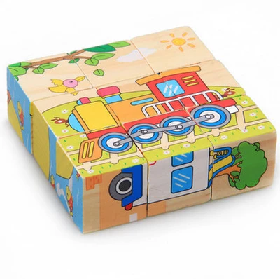 Игрушки Монтессори Обучающие деревянные игрушки для детей раннего обучения детей 6 сторон головоломки игры - Цвет: 008