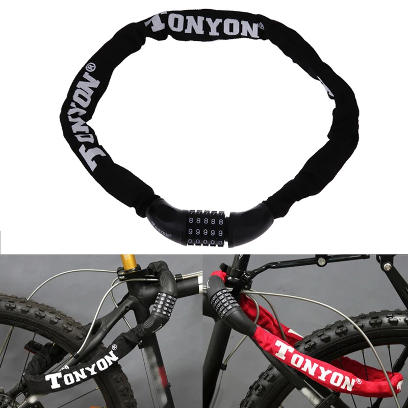 Bicycle Chain Lock Bike Security Anti-theft 5-Digit Combination Password Padlock