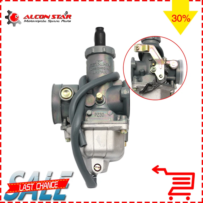 Alconstar- New Keihin PZ26 PZ27 PZ30 Motorcycle Automatic Carburetor Carburator for Honda CG125 motorbike Dirt Bike Quad ATV