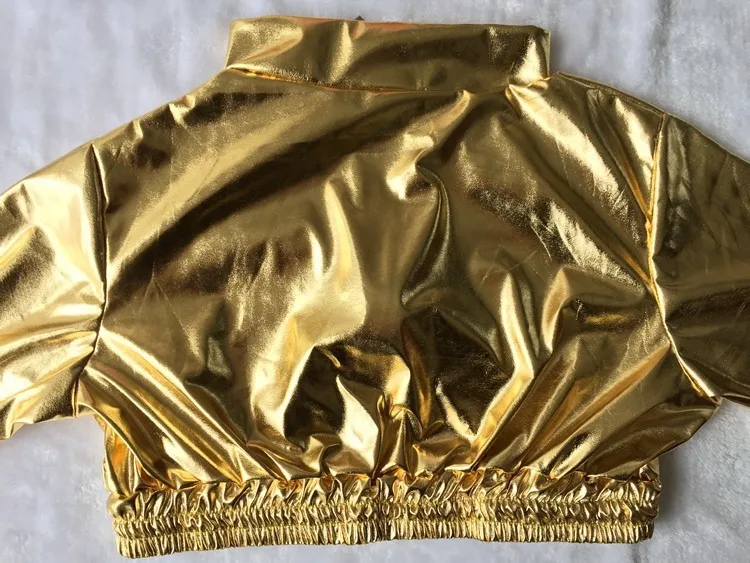 New Spring Fashion Glossy Hip Hop Jazz Costumes Ultra Short Gold New Spring Fashion Glossy Hip Hop Jazz