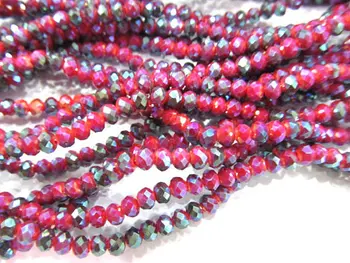 

wholeasale 5strands 3x4 4x6 5x8 6x10mm Crystal like crystal beads Rondelle Abacus Faceted ruby red silver green gold ruby red mi