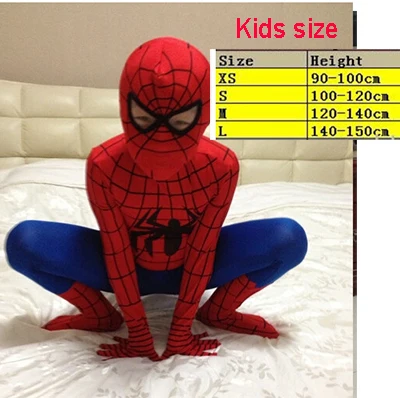 Новинка, красный и черный костюм Человека-паука, костюм Человека-паука, Spider-man костюмы для взрослых, детей, детей, Spider-man, одежда для костюмированной вечеринки - Цвет: Spider man Red Kids