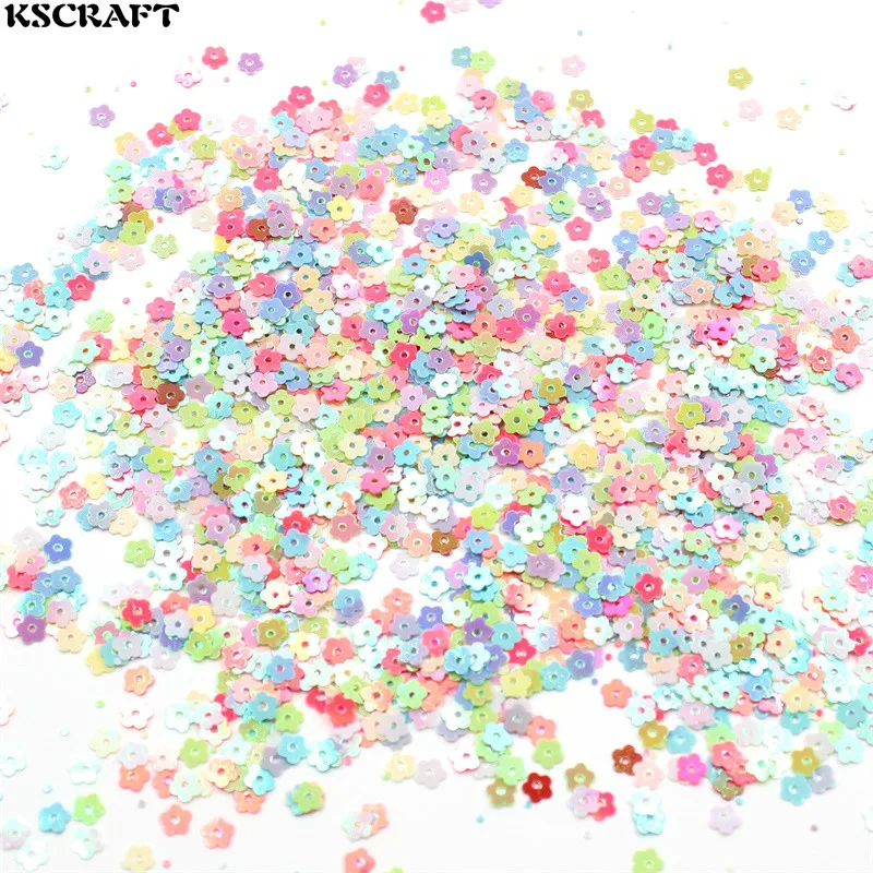 

KSCRAFT 3mm Mixed Colorful Flowers Shape Sequins PVC Flat for DIY Card Making Craft Color Collection