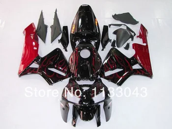 

100%Fit pre_drilled red flame black fairings for CBR600 HONDA CBR600RR 05 06 F5 CBR 600 RR 2005 2006 injection fairing kit #42H