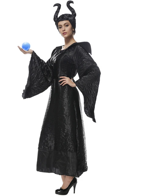 halloween party cosplay adult women sexy pu leather descendants maleficent costume black witch sleeping princess clothing dress