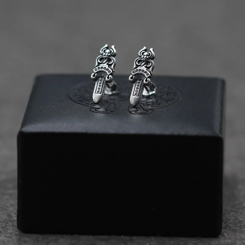 

925 Pure Silver Wholesale Restoration, Old Saint Sword Earrings, Taiyin Jewelry, Create Personal Earrings