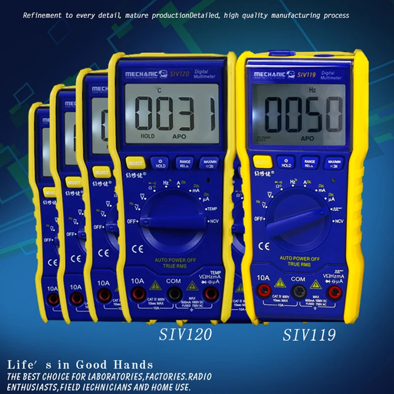MECHANIC automatic multimeter electrician repair mini digital display universal table SIV series taiwan tai masi card multimeter digital high precision automatic ultra thin pocket portable small universal table