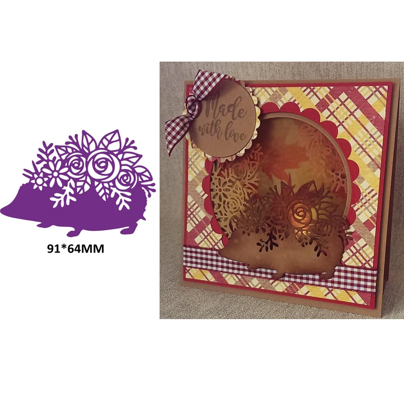 

Floral Hedgehog Cutting Dies Scrapbooking Craft Decoration DIY Card Album Making Template Embossing Die Cut New 2019