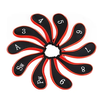 

New 10pcs Sleeve Neoprene Zippered Golf Club Iron Putter Headcovers Head Cover Protect Case Outdoor Sports LMH66