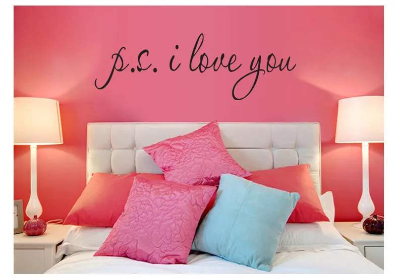 58*15 см PS I Love You настенные художественные наклейки домашний декор знаменитые и