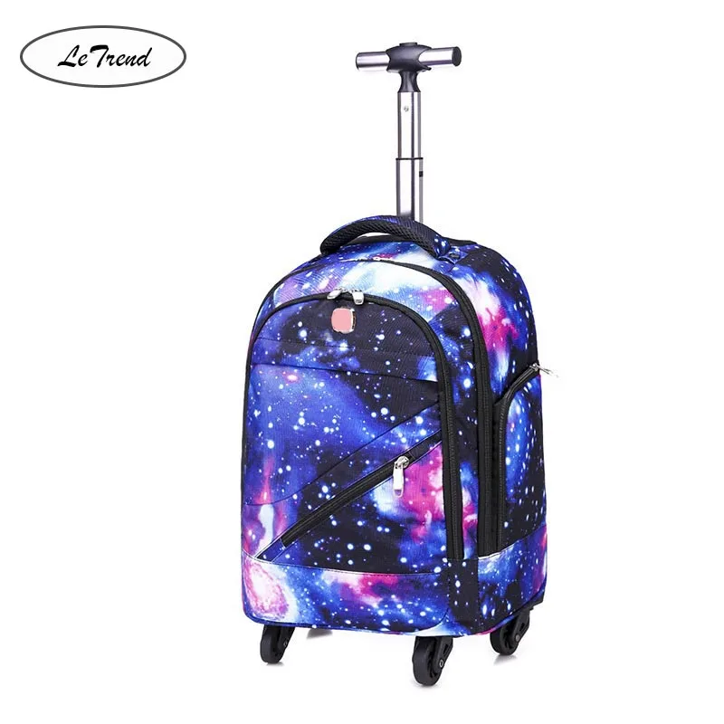 

LeTrend Multifunction Shoulder Travel Bags Rolling Luggage Spinner Women Men Suitcase Wheels 18 inch Students Cabin Laptop bag