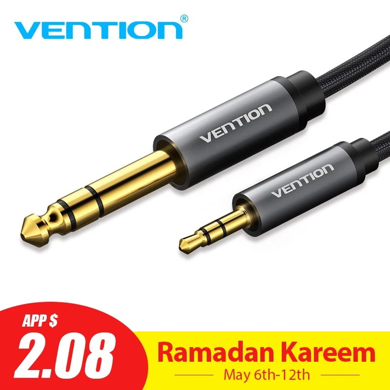 Vention Aux Cable 3.5mm to 6.5mm Audio cable Jack 3.5 to 6.35 Male to Male Aux Cord for Guitar Mixer Amplifier CD Player Speaker Vention Aux Cable 3.5mm to 6.5mm Audio cable Jack 3.5 to 6.35 Male to Male Aux Cord for Guitar Mixer Amplifier CD Player Speaker