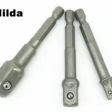 Milda портативный комплект из 3 предметов с адаптером, поворотная квадратная головка, шестигранные металлические сверла для дрели 1/4, 3/8, 1/2, электрические сверлильные головки