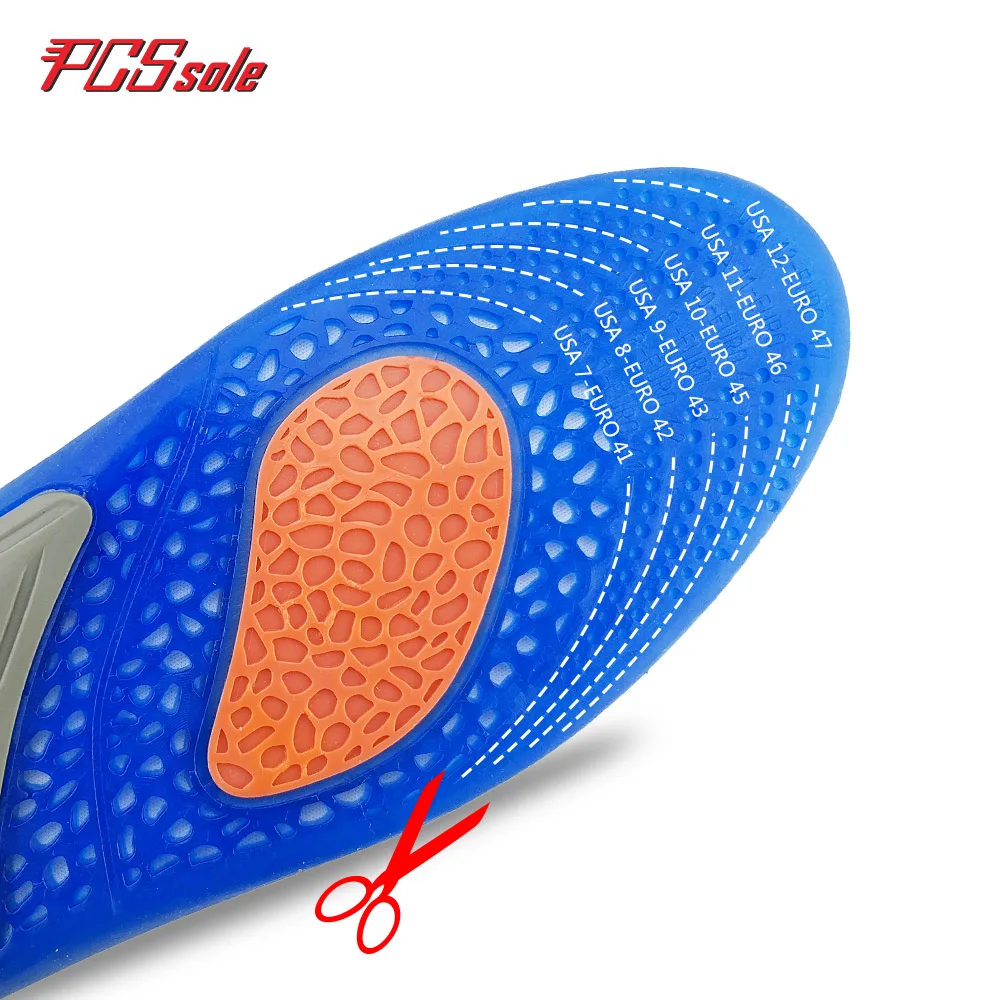 Originial PCSsole free size Gel TPE insoles silicon shoes pad  shock absorption stretch insert cushion elastic pad for man T1006