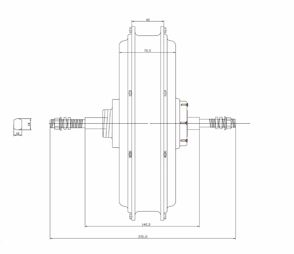 Clearance RisunMotor Electric Bicycle Hub Motor 36V 48V 1500W Ebike Rear Wheel 145mm Brushless Gearless 7 Speed For Conversion Motor Kits 7
