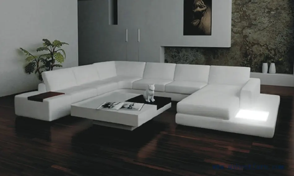 Us 2399 0 Free Shipping Moden Leather Sofa With Light Coffee Table U Shaped For Large House Furniture Set S8558 In Living Room Sofas From Us 2399 0 Free Shipping Moden Leather Sofa With Light Coffee Table U Shaped For Large House Furniture Set S8558 In Living Room Sofas From