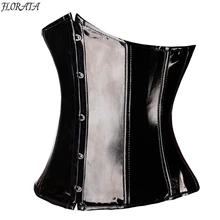 Black Women Corset Sexy Leather Faux leather PVC Underbust Waist trainning Corsets And Bustiers Steampunk Body