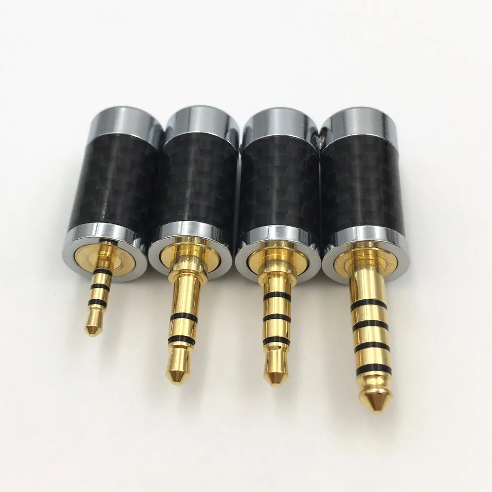 100pcs Hifi Copper Non Magnetic 2.5mm / 3.5mm / 4.4mm 3 4 5 Pole Stereo Jack Carbon Fiber Earphone Audio Diy Connectors - AliExpress
