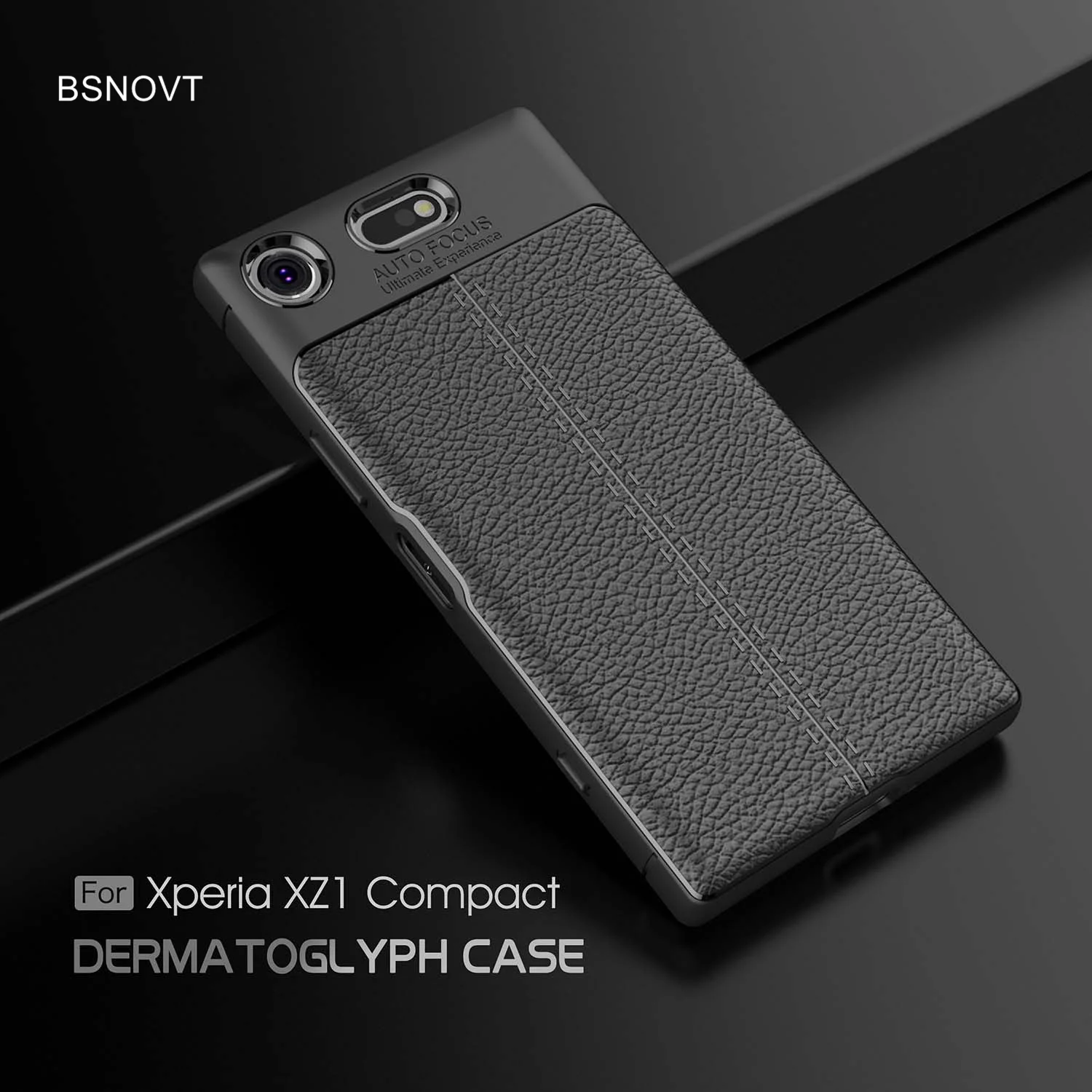 Компактный чехол для Sony Xperia XZ1 стильный противоударный из мягкой кожи компактный