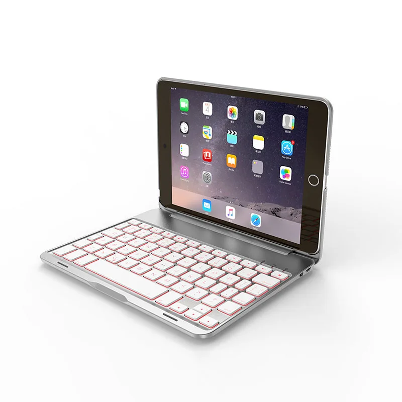 Ультратонкая фольга чехол для iPad mini 1/2/3 ПУ+ Алюминий раскладушка Bluetooth клавиатуры Smart Auto Sleep чехол для планшета Coque - Цвет: sliver