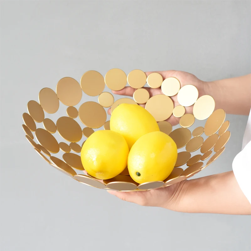 Современная мода полый металлический поднос для фруктов декоративный Железный арт сервировочный лоток кухня столовая посуда декор стола гостиная ремесло
