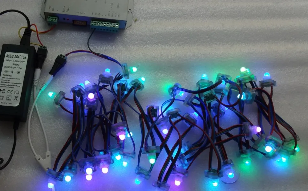 50 шт. DC5V WS2811 LED pixel node IP68 номинальный цветной провод квадратный тип|wire ferrule crimping