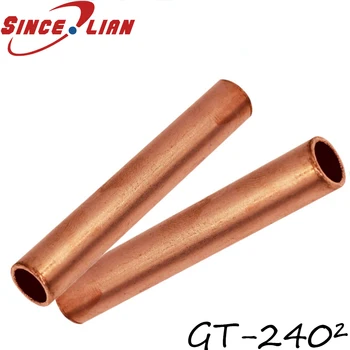 

5PCS GT-240MM square copper connecting pipe Cable wire joints Straight wire copper pipes Through holes High quality copper tube