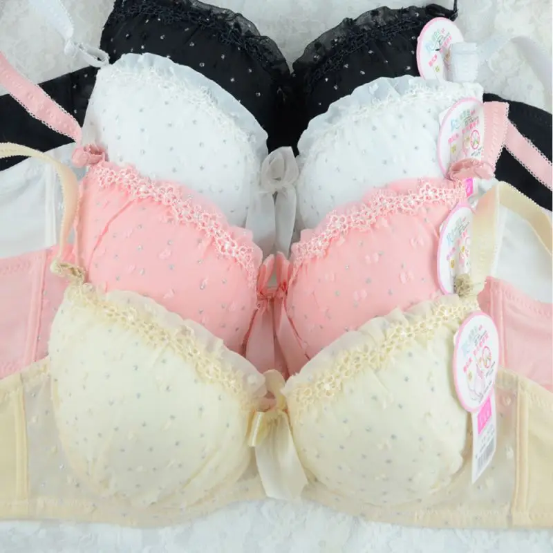 Sexy Bra Set Women Lingerie Lace Dot Push Up Bralette and Panties Ladies Bras Underwear Set for 70B 75B 80B X4