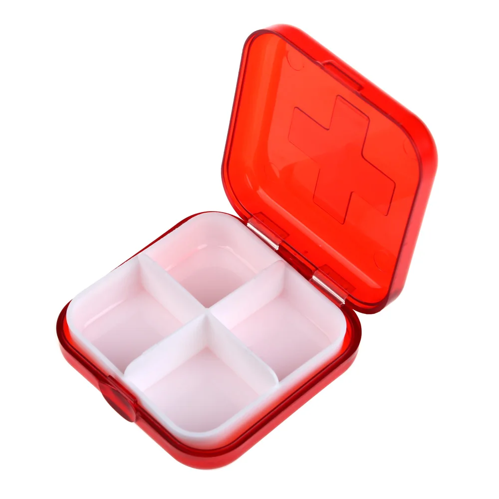 Hot Sale New High Quality Portable 4 Cells Empty Storage Pill Box Case