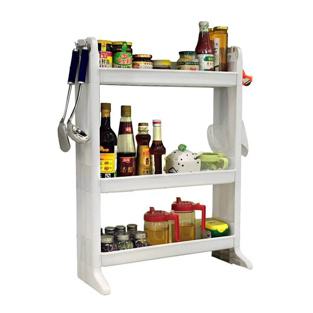 

Free Standing 3 Tier Herb & Spice Rack Storage Spice Condiment Kitchen Utensils Holder DQ1307