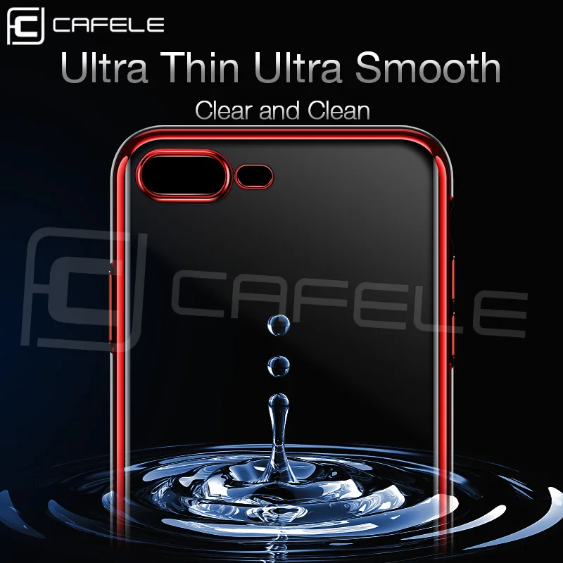 Роскошный чехол Cafele для iPhone 7 8 Plus прозрачный мягкий из ТПУ ультратонкий|Бамперы| |