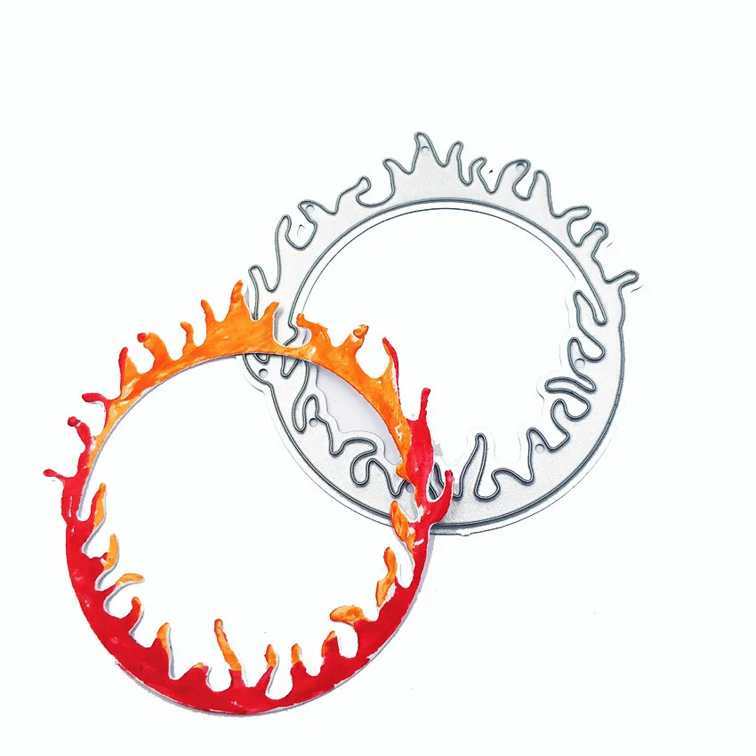2018 Fire Circle Metal Die Cutting Dies For DIY Scrapbooking Photo Album Decorative Template Combination Beautiful Embossing | Дом и сад