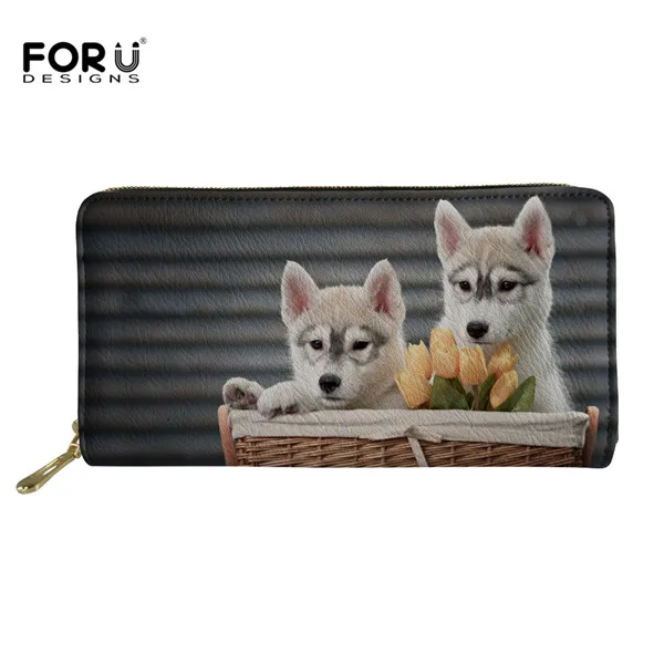 H2158Z21 FORUDESIGNS/длинные женские обувь для девочек кожаный бумажник на молнии Cluth кошелек 3D Прекрасный игрушечная Лайка принты женская сумка карты организатор - Цвет: H2158Z21