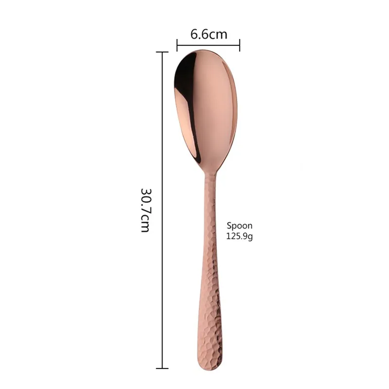Салатная ложка или вилка ложка для смешивания 430 из нержавеющей стали, ресторанные ложки, столовая посуда с помощью инструментов «буфет» - Цвет: rose gold spoon 1 pc