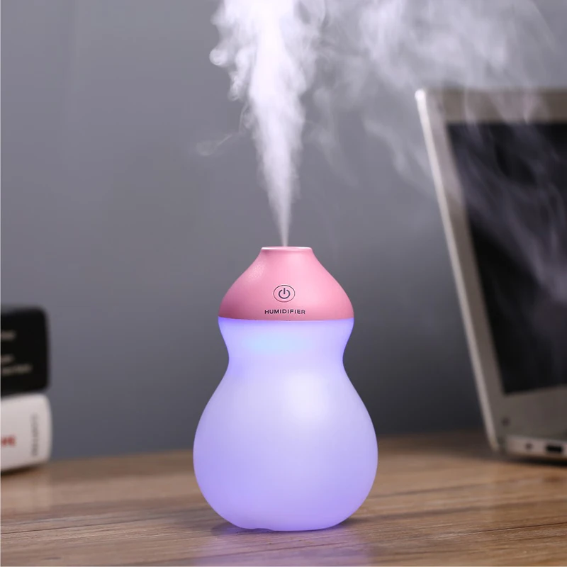 

LED Light Lamp Light with 400ml Creative car USB Gourd Air Humidifier Diffuse Mist Maker Mini Household Bottle Air Purifier