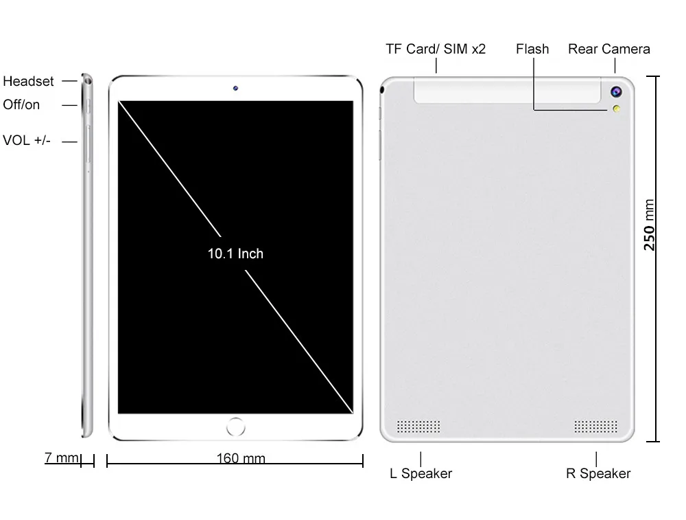 10,1 дюймов, 4G LTE FDD, телефон, планшет, ПК, 10 ядер, ram, 4 Гб rom, 64 ГБ, 1920*1200, ips, две sim-карты, планшеты, шт