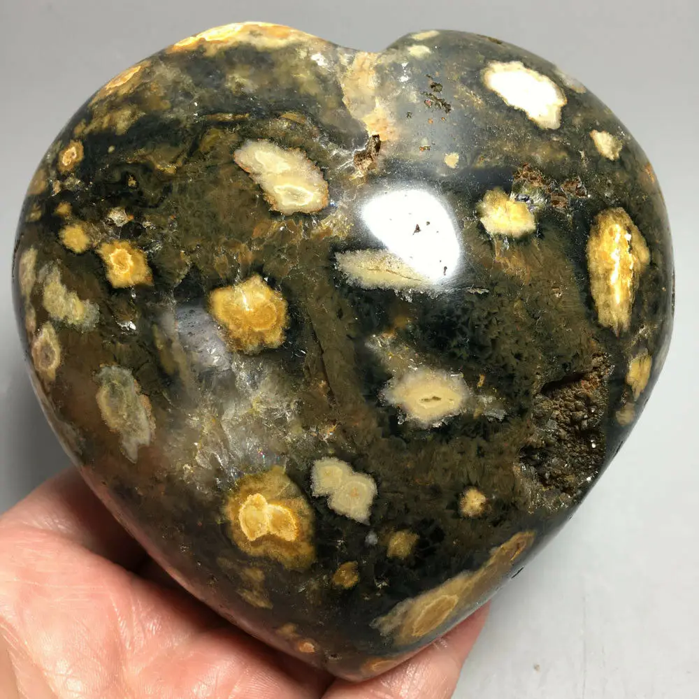 

1074g NATURAL OCEAN JASPER QUARTZ CRYSTAL HEART HEALING crystal glass
