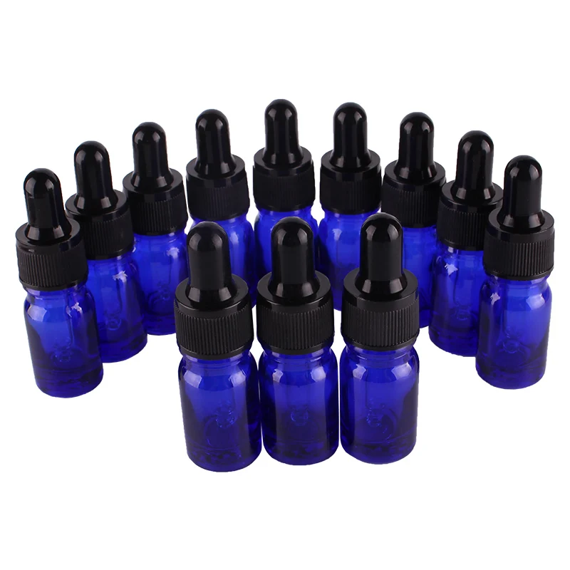 12pcs 5ml Blue Glass Dropper Bottles with Pipette for essential oils aromatherapy lab chemicals | Дом и сад