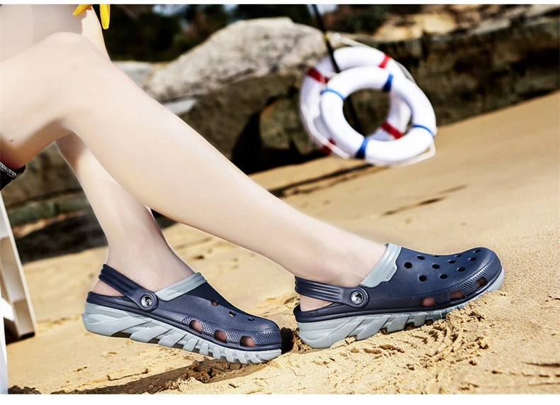 Brand Big Size 38-46 High Quality Croc Men Casual Aqua Clogs 2018 Male Band Sandals Summer Black Beach Swimming Shoes (5)