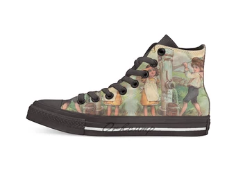 

Father Tucks Nursery Rhymes High Top Canvas Shoes Flat Casual Custom Unisex Sneaker Drop Shipping