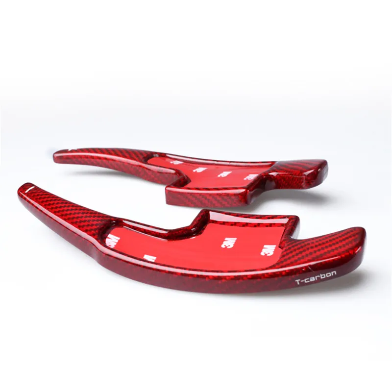 

Lengthen Style Red Glass fiber Steering wheel paddle shift Fit For Mustang