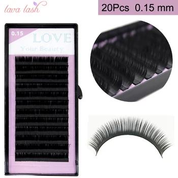 

Free Shipping 20 trays wholesale 0.15mm Black Material Silk Eyelash Extensions Individual Eyelashes private label service