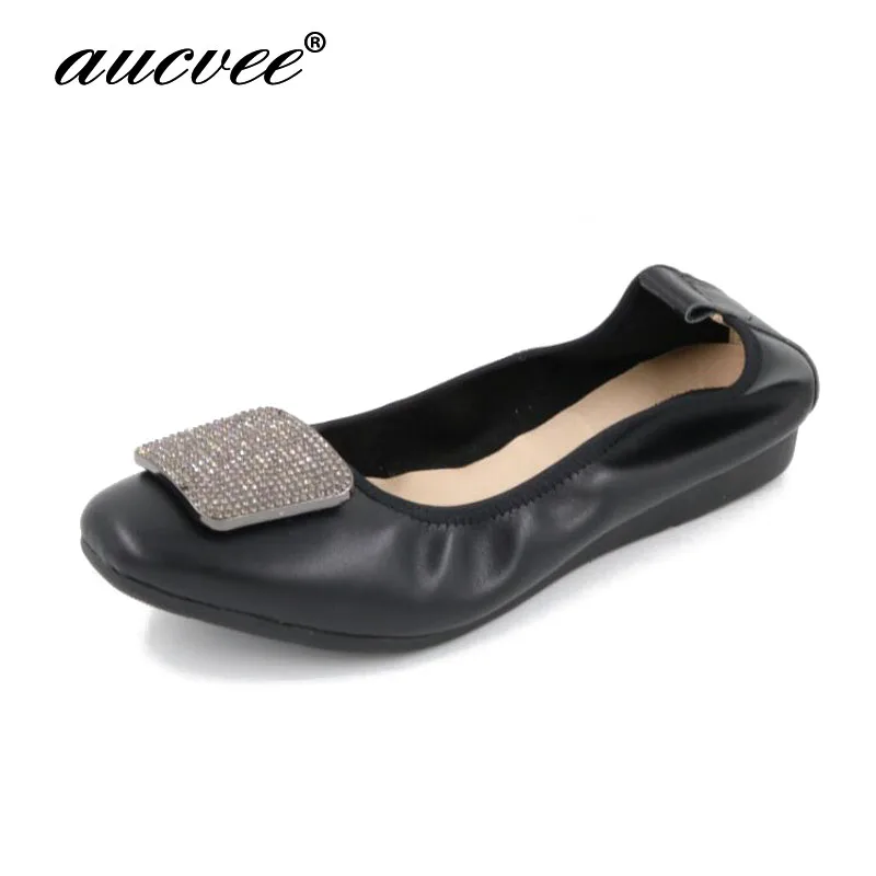 foldable leather ballet flats