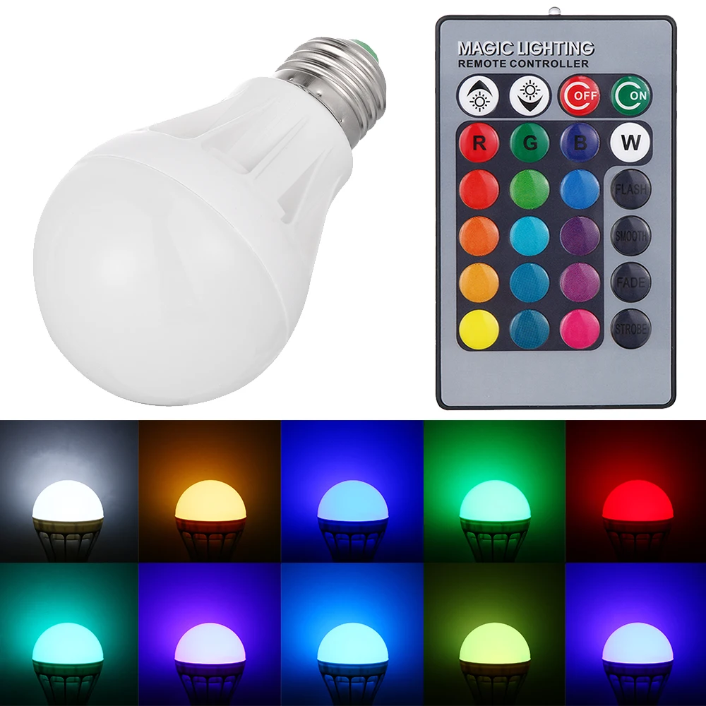 RGB LED Light Blubs E27//E26//E14//B22//GU10 Remote Control Magic Lighting 1//2//4Pack