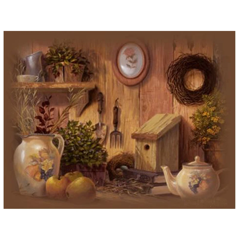 Retro farm tools DIY diamond painting 5D mosaic picture pattern cross stitch full square/round drill resin rhinestones | Дом и сад