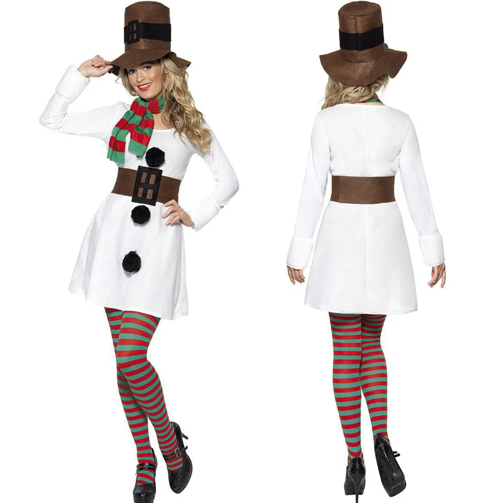 Мужской сексуальный зимний костюм снеговика для снежной девочки, белое рождественское платье для костюмированной вечеринки, нарядное платье для вечеринки, женские костюмы на Хэллоуин
