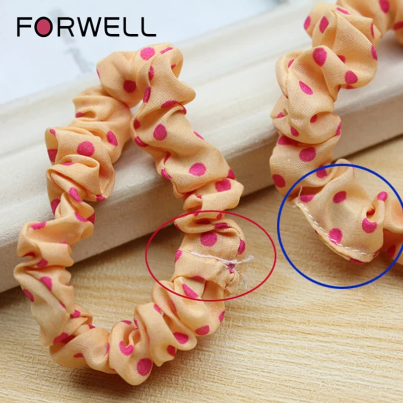 FORWELL 10 PCS Girl's Sweet Style Hair Accessorie Cloth Hair Rope Polka Dot Elastic Headband Fabric Colorful Polka Dot Hair Ring
